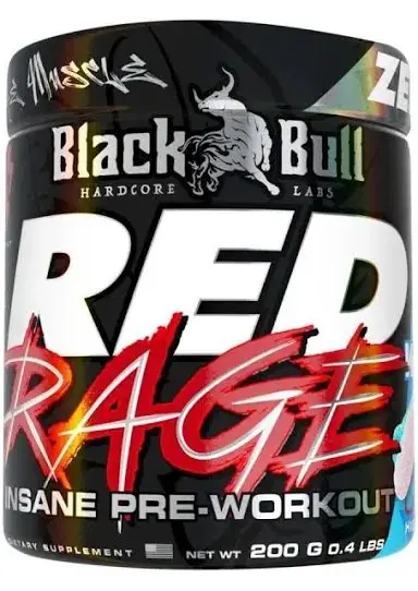 BLACK BULL RED RAGE PRE WORKOUT 200G SOUR WORMZ